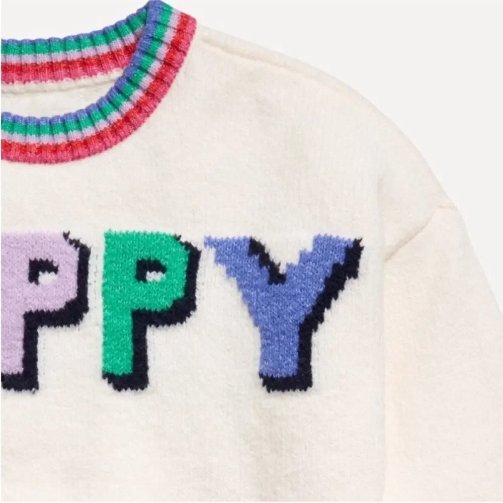 Old Navy Happy SoSoft Crew Neck Graphic Sweater